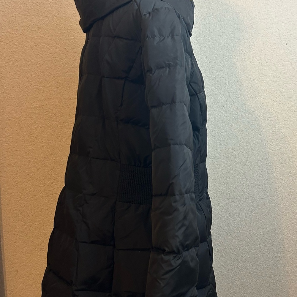 Women’s Cole Haan Signature Black Puffer Quilted Mid Length Jacket Size XL - Picture 2 of 11